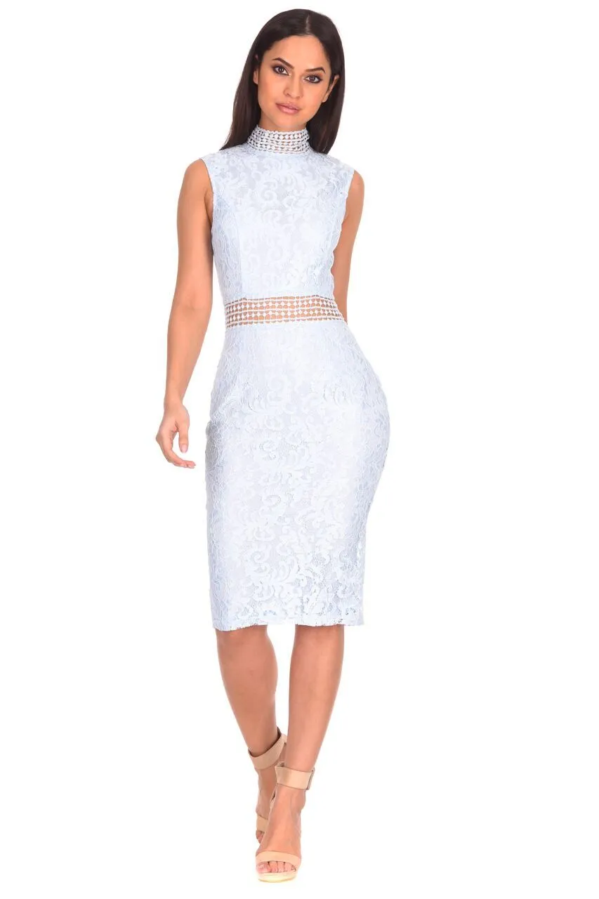 Ice Blue Lace Midi Dress sold by AX Paris product image thumbnail 2