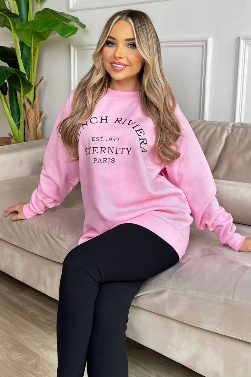 Pink French Riviera Slogan Sweatshirt sold by AX Paris product image thumbnail 2