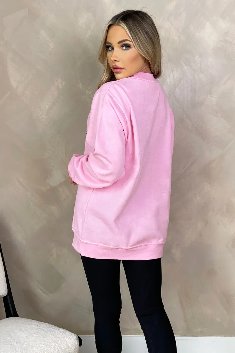 Pink French Riviera Slogan Sweatshirt sold by AX Paris product image thumbnail 4