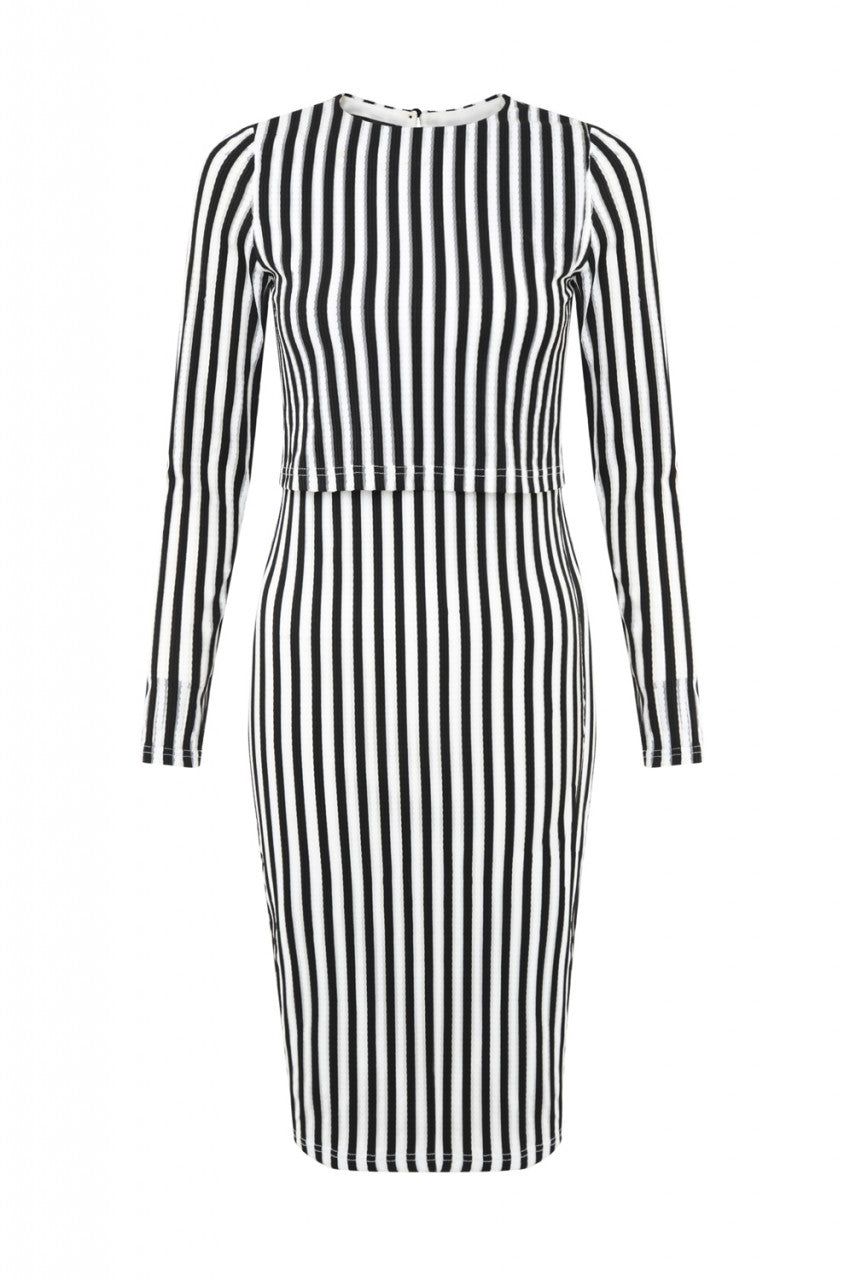 Stripey Over Lay Dress sold by AX Paris product image thumbnail 5