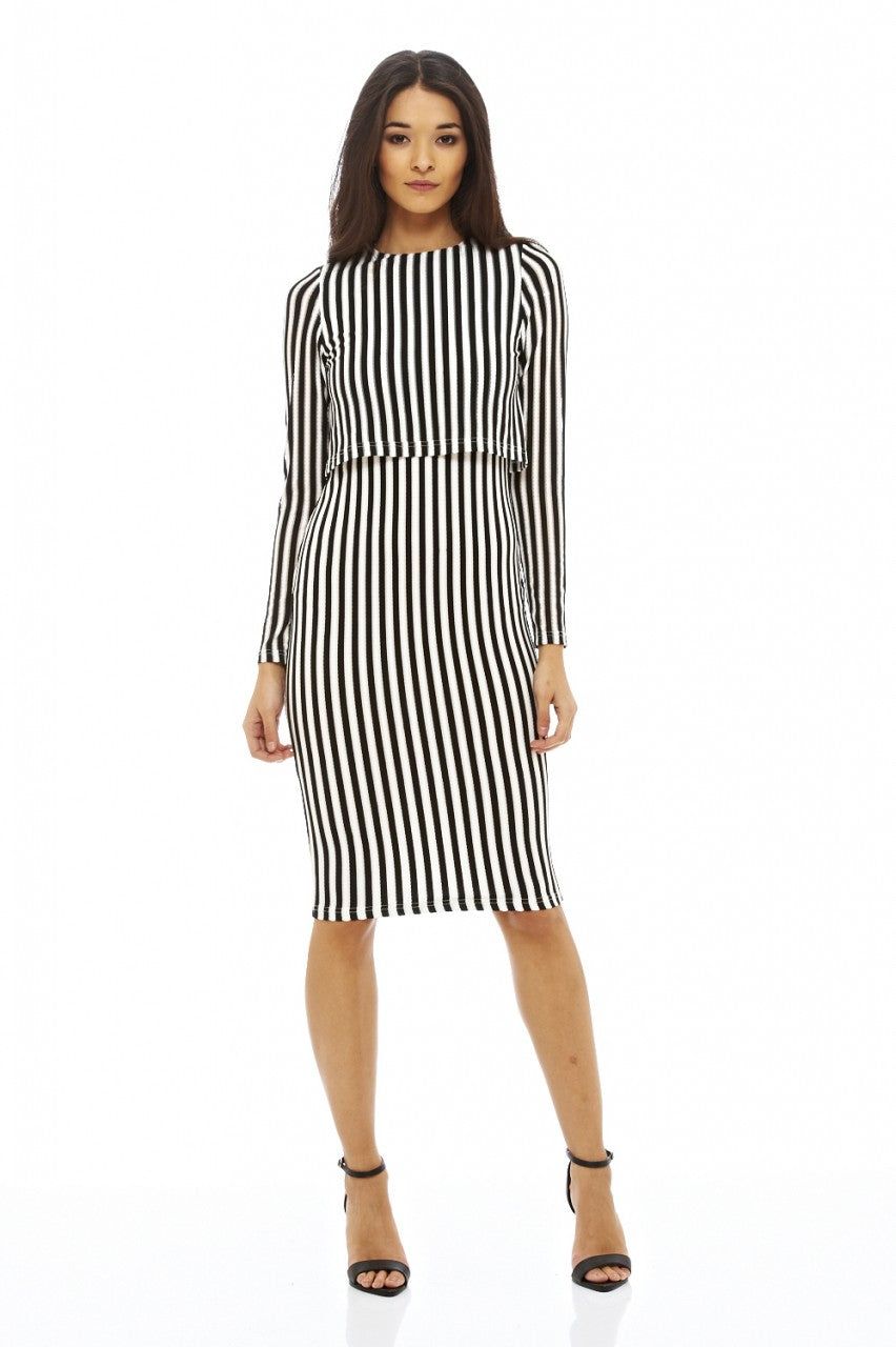 Stripey Over Lay Dress sold by AX Paris product image thumbnail 2