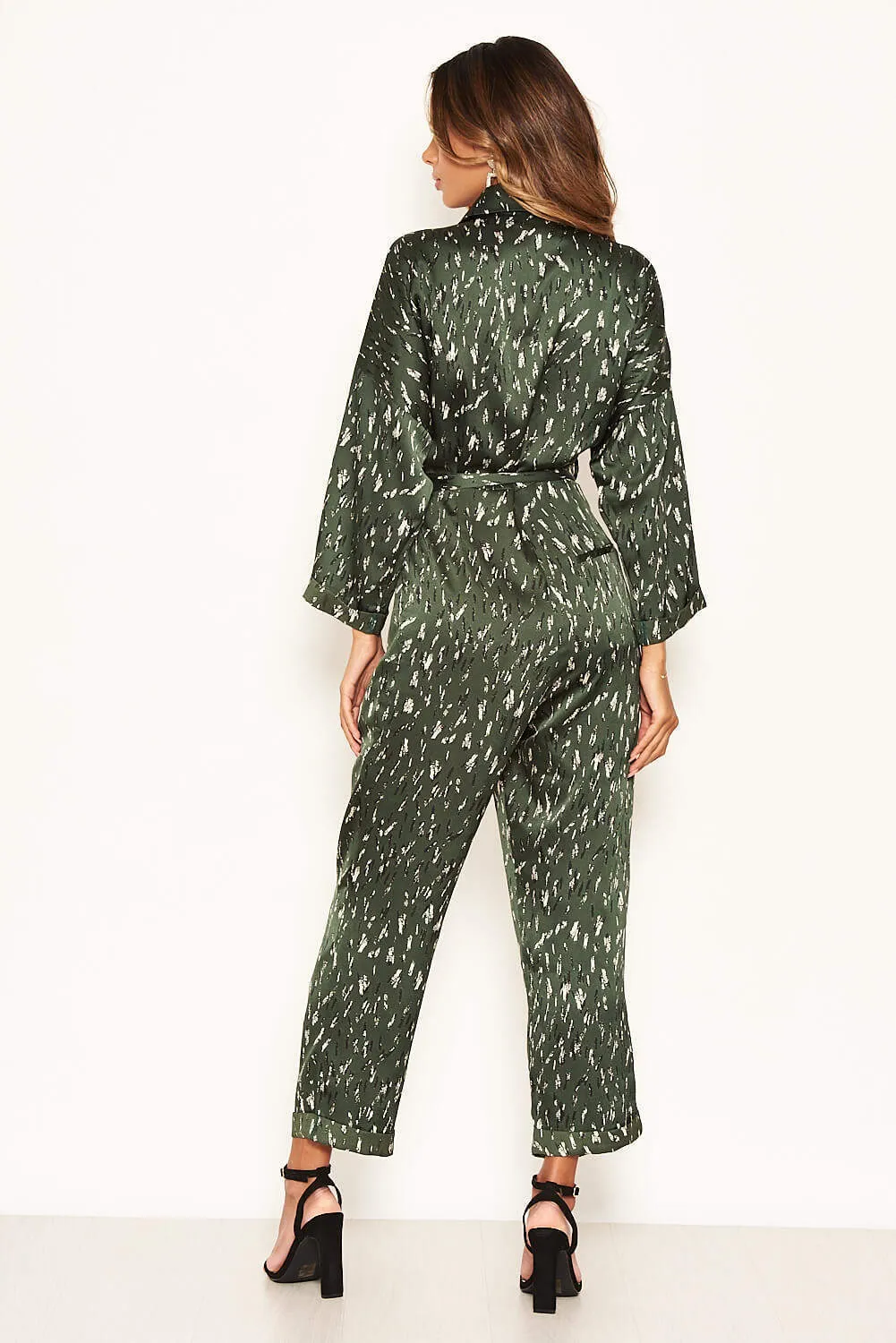 Green Printed Button Up Jumpsuit sold by AX Paris product image thumbnail 4
