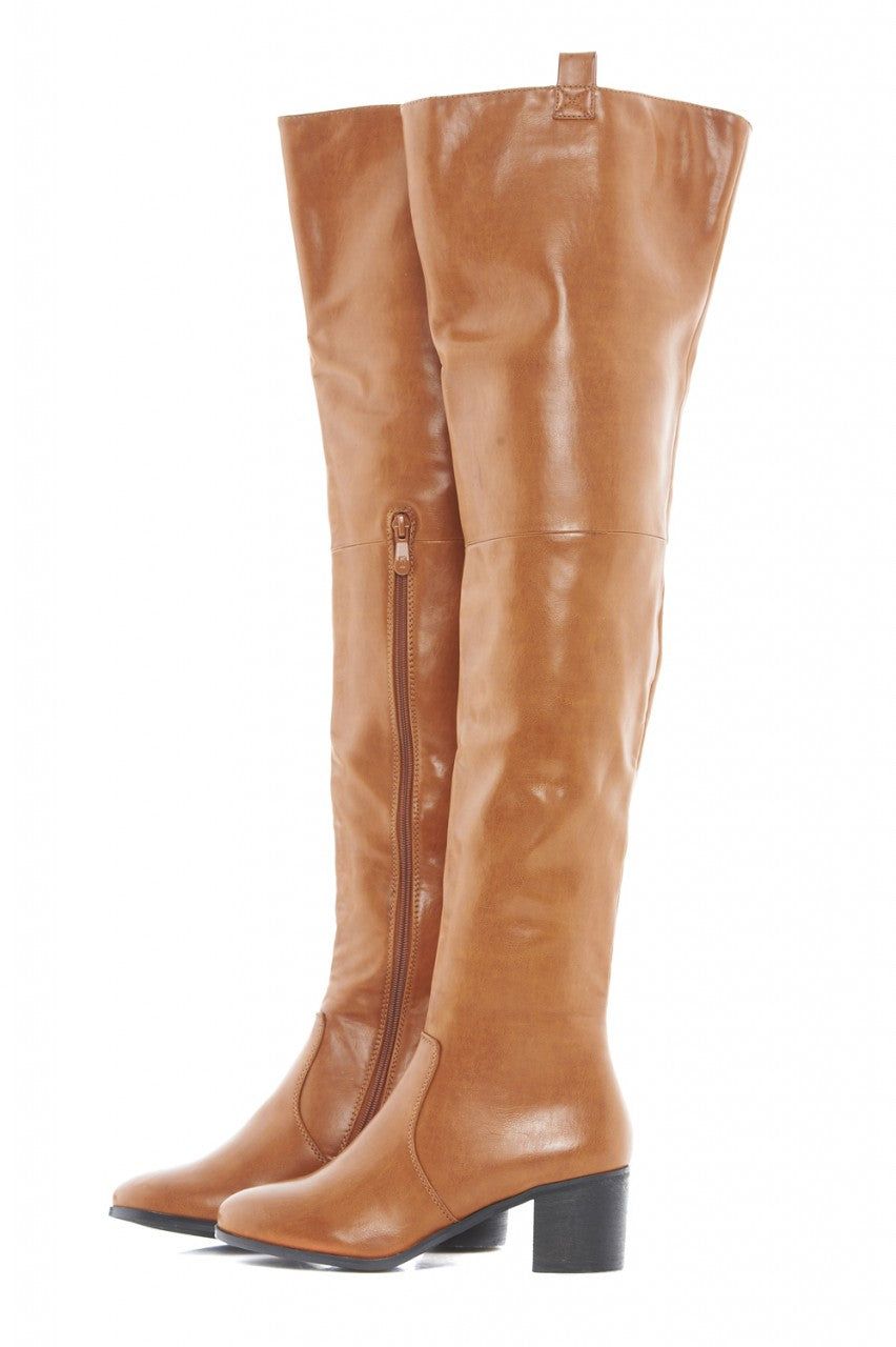 Chunky Heeled Over The Knee Boots sold by AX Paris