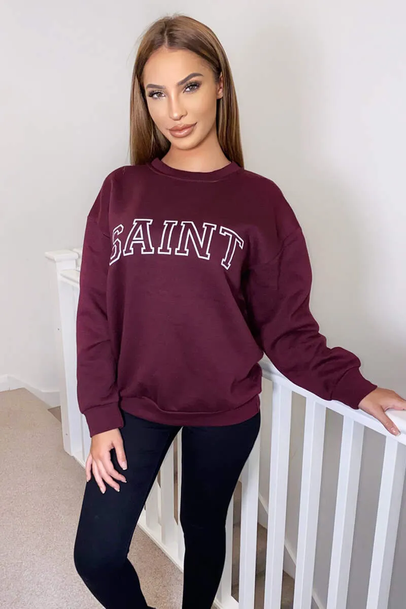 Wine Saint Sweatshirt sold by AX Paris