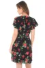 Black V-neck Wrap Front Floral Dress sold by AX Paris