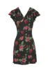 Black V-neck Wrap Front Floral Dress sold by AX Paris