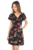Black V-neck Wrap Front Floral Dress sold by AX Paris