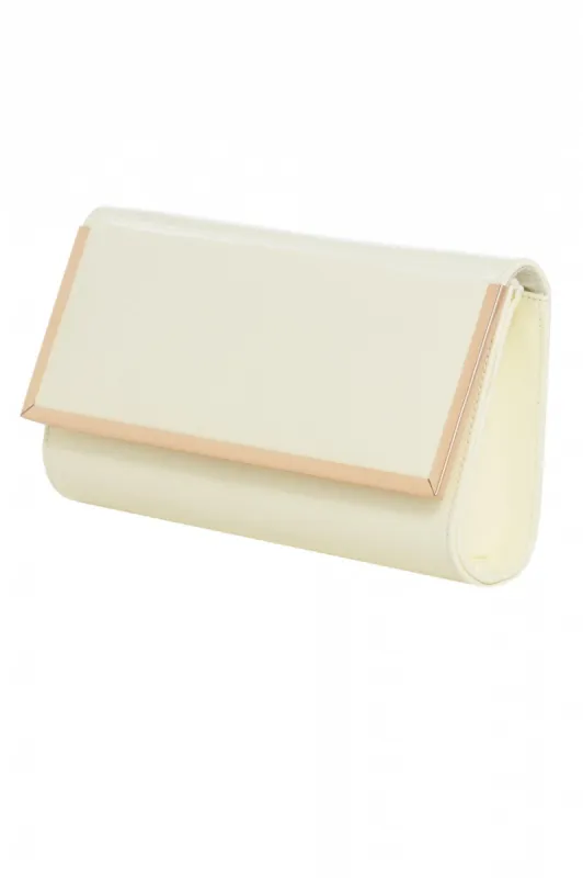 Patent  Rectangle Gold Edged Clutch sold by AX Paris
