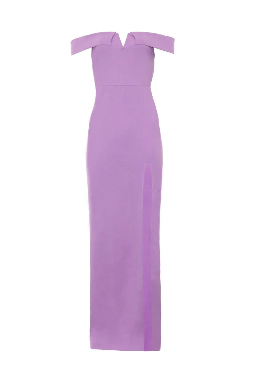 Lilac Off The Shoulder Maxi Dress sold by AX Paris product image thumbnail 4