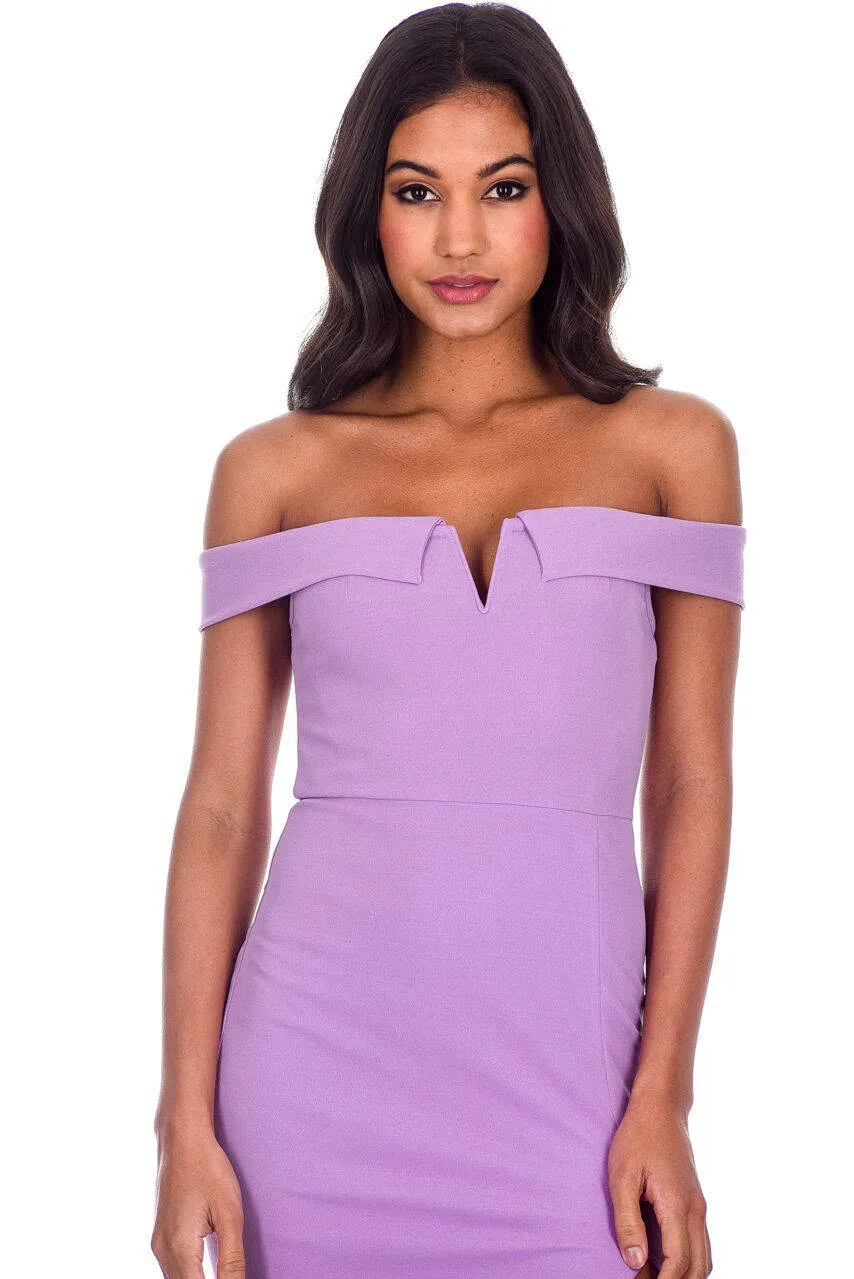 Lilac Off The Shoulder Maxi Dress sold by AX Paris product image thumbnail 5