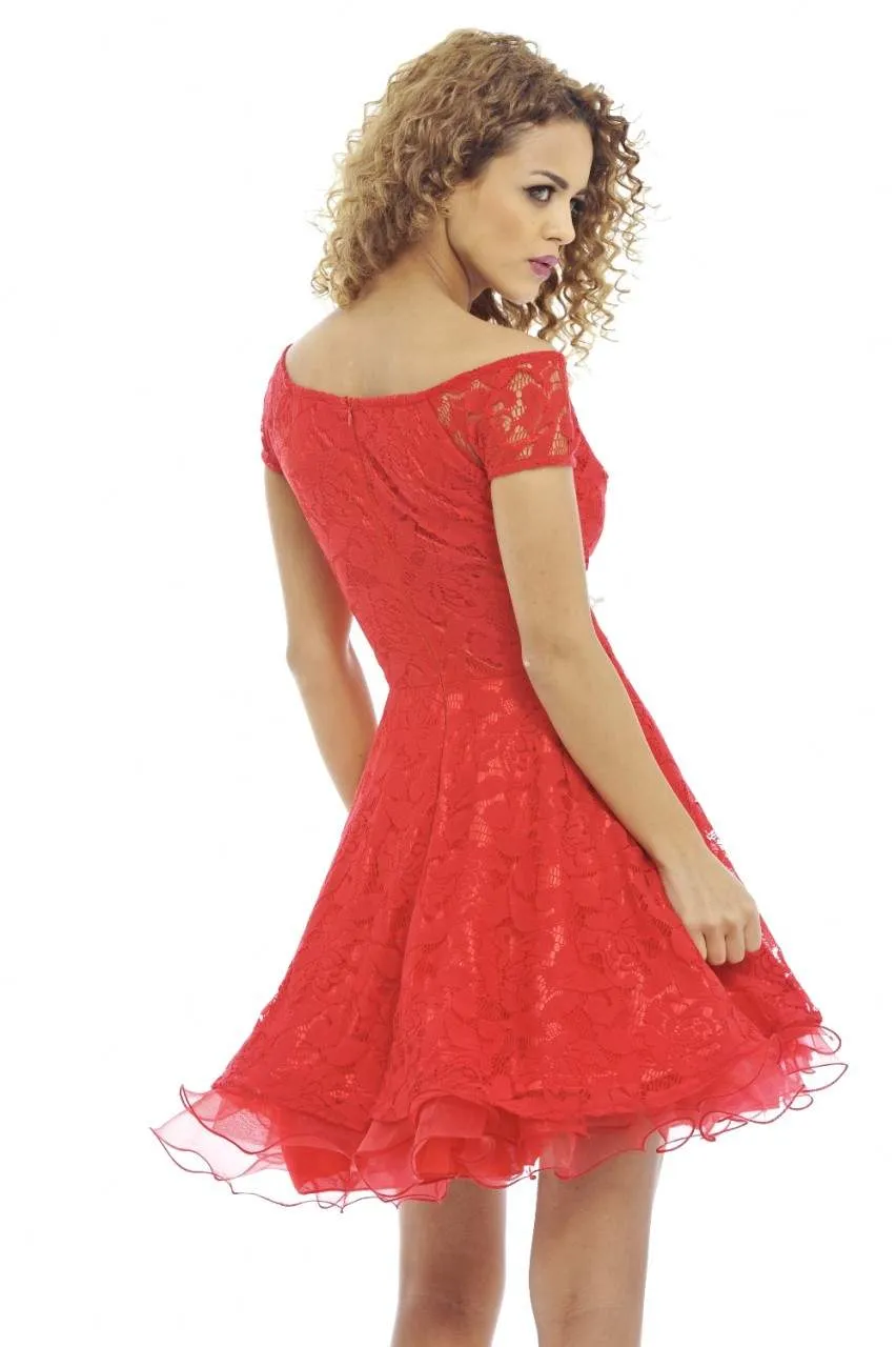 Off The Shoulder Kick Out Net Dress sold by AX Paris product image thumbnail 4