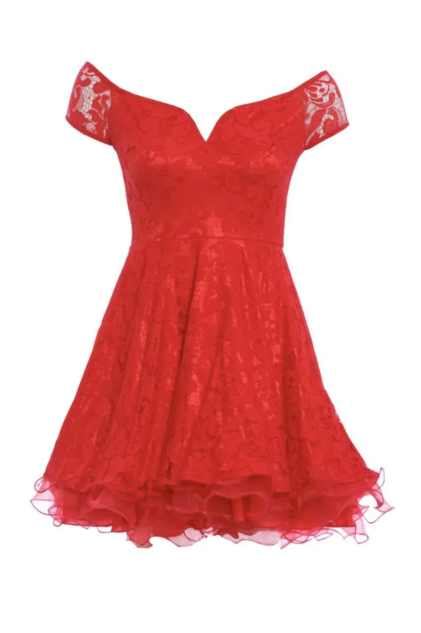 Off The Shoulder Kick Out Net Dress sold by AX Paris product image thumbnail 5