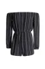 Black Striped Playsuit sold by AX Paris