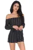 Black Striped Playsuit sold by AX Paris