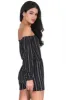 Black Striped Playsuit sold by AX Paris