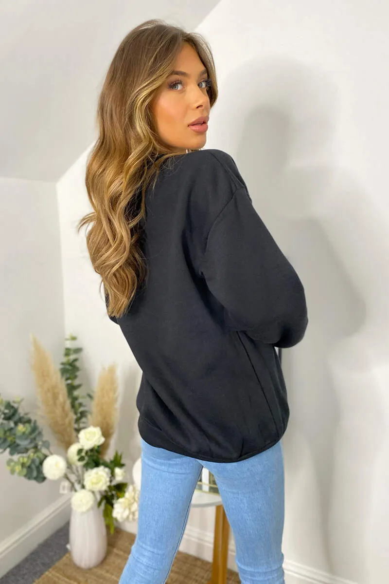 Black Liberte Printed Sweatshirt sold by AX Paris product image thumbnail 5