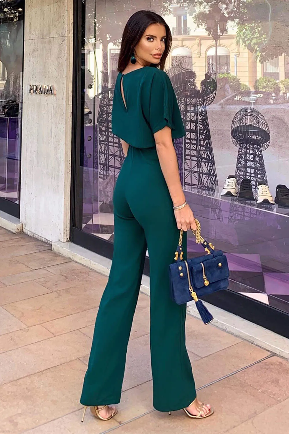 Teal Tie Waist Jumpsuit sold by AX Paris product image thumbnail 3