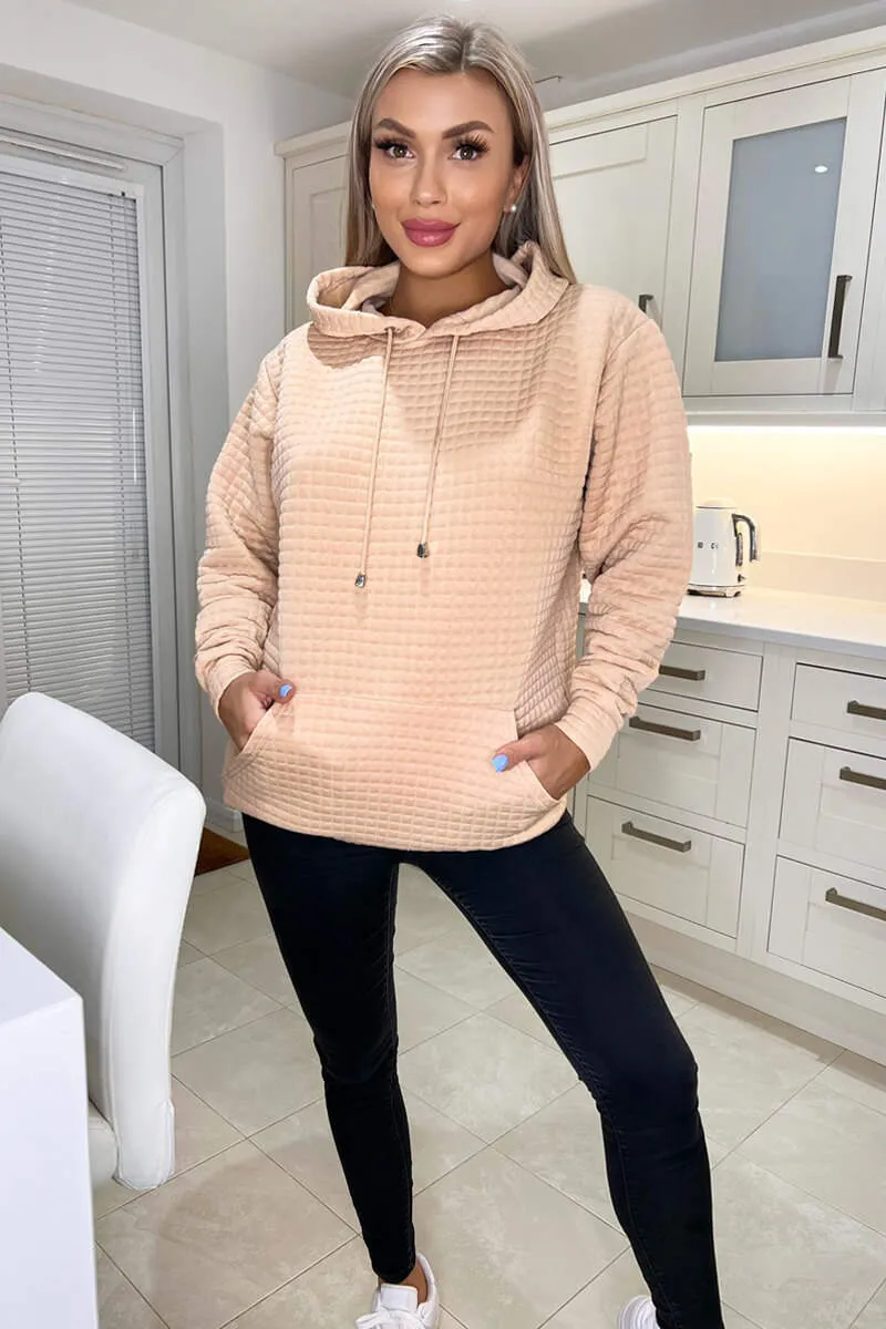 Stone Quilted Hoodie sold by AX Paris