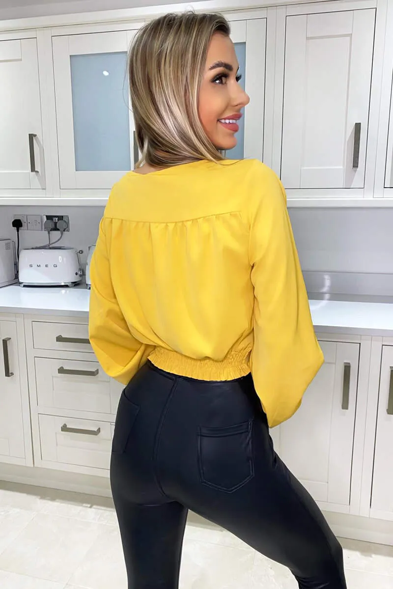 Yellow Front Knot Crop Top sold by AX Paris product image thumbnail 4