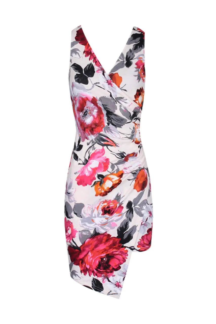 Cream Floral Print Midi Dress sold by AX Paris product image thumbnail 4