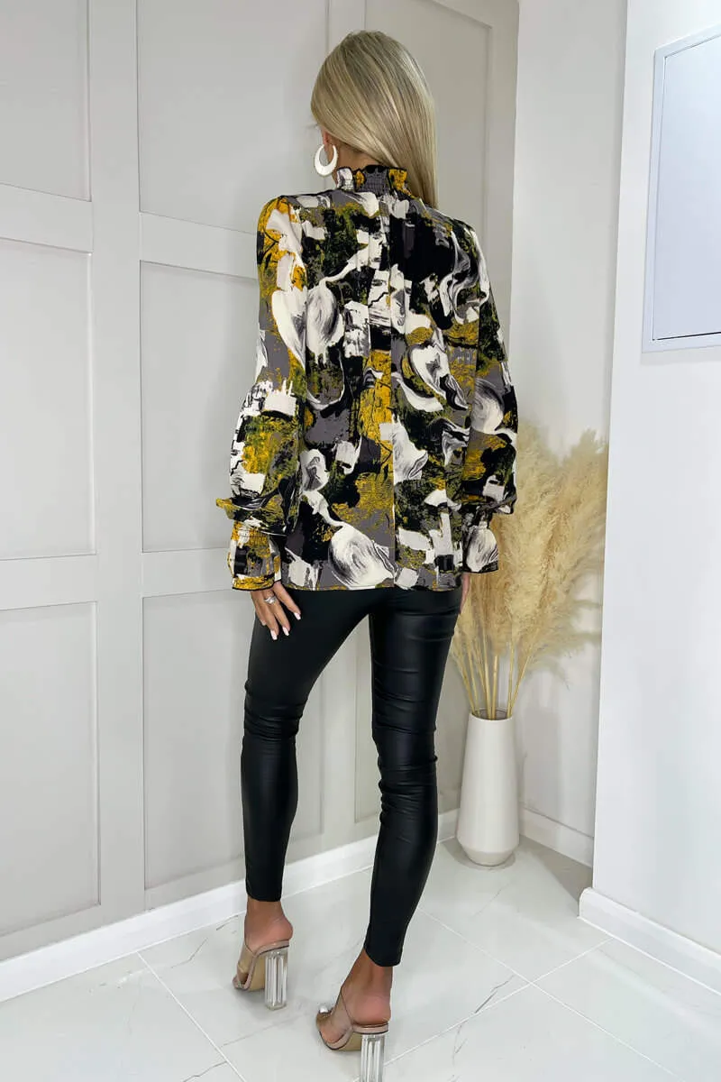 Plum Abstract Print Mesh Long Sleeve Bodysuit sold by AX Paris product image thumbnail 4