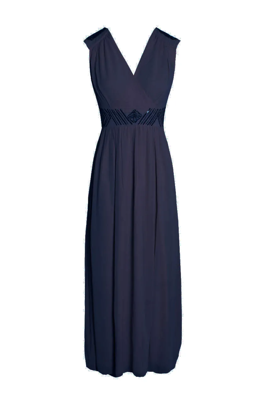 Navy Embellished Maxi Dress sold by AX Paris product image thumbnail 4