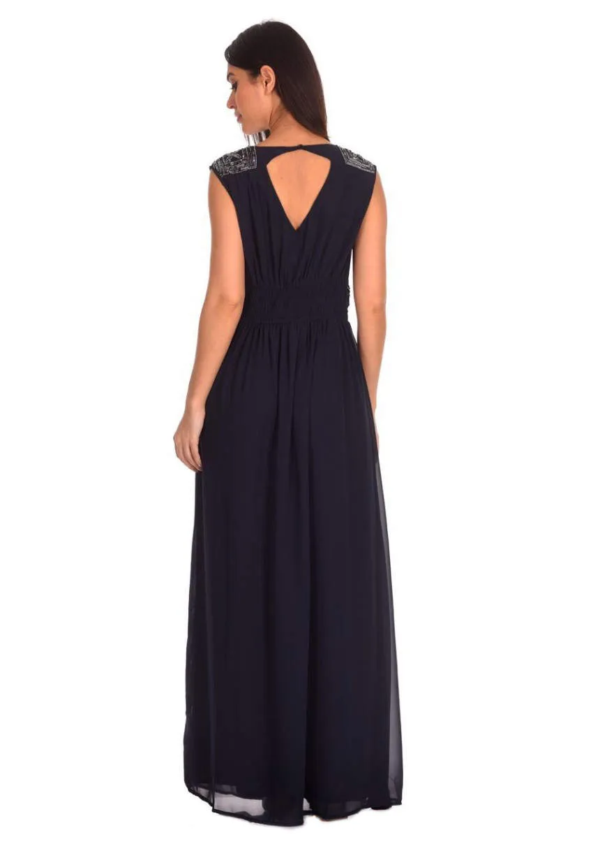 Navy Embellished Maxi Dress sold by AX Paris product image thumbnail 2