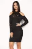 Black Lace Fringe Detailed Dress sold by AX Paris
