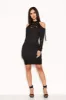 Black Lace Fringe Detailed Dress sold by AX Paris
