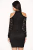 Black Lace Fringe Detailed Dress sold by AX Paris