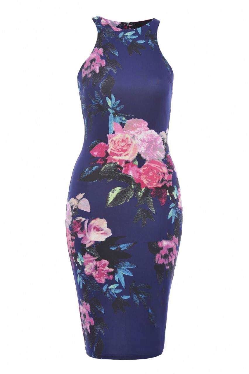 Cut In Detail Neck Floral Printed Midi Dress sold by AX Paris product image thumbnail 5