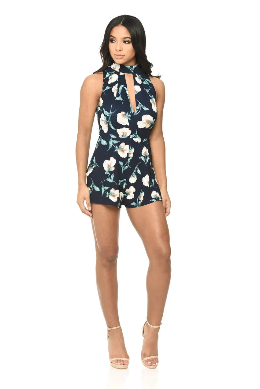 Navy Floral Playsuit sold by AX Paris product image thumbnail 2