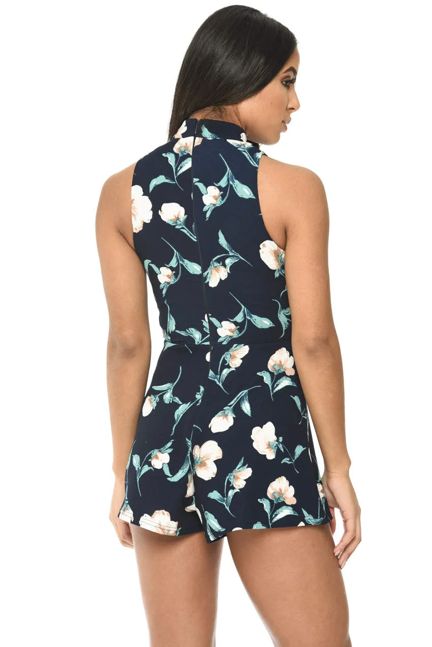 Navy Floral Playsuit sold by AX Paris product image thumbnail 3