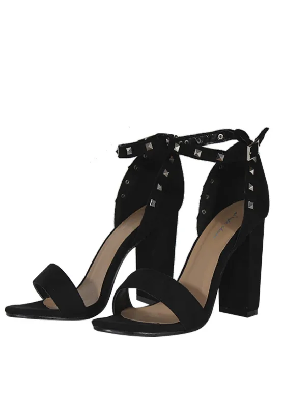 Black Studded Chunky Heels sold by AX Paris