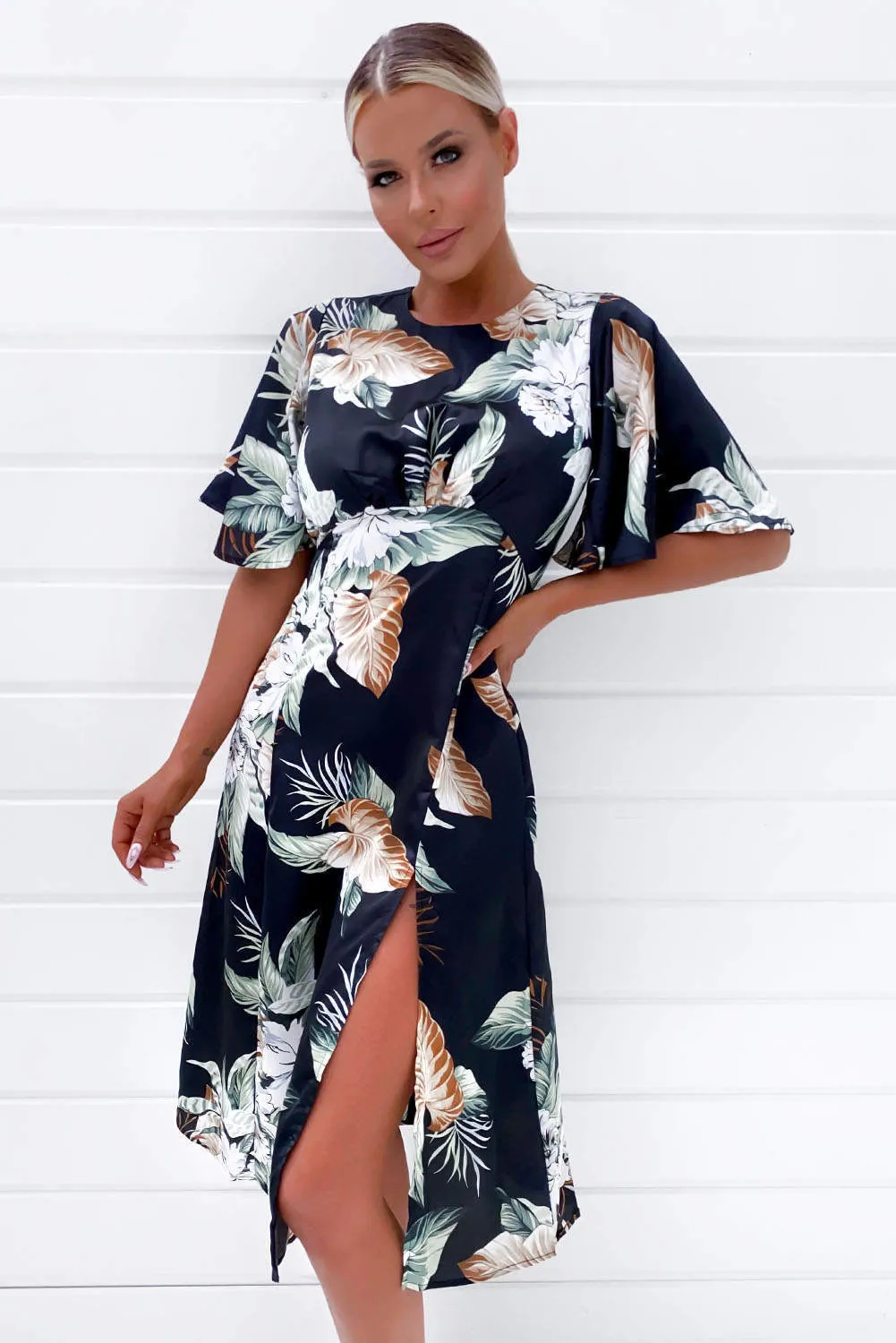 Black Printed Midi Dress sold by AX Paris product image thumbnail 3