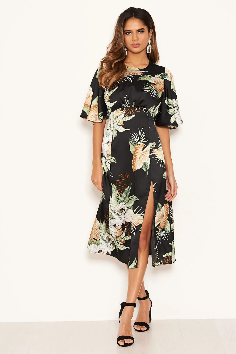 Black Printed Midi Dress sold by AX Paris product image thumbnail 5