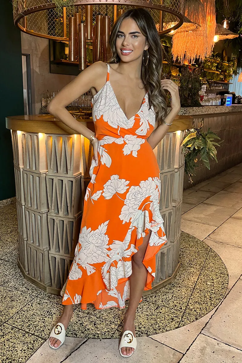 Blood Orange Frill Hem Midi Dress sold by AX Paris product image thumbnail 4