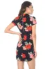 Black Floral High Neck Mini Dress sold by AX Paris