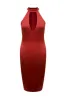 Red  Midi    Dress with Cut Out Neck sold by AX Paris