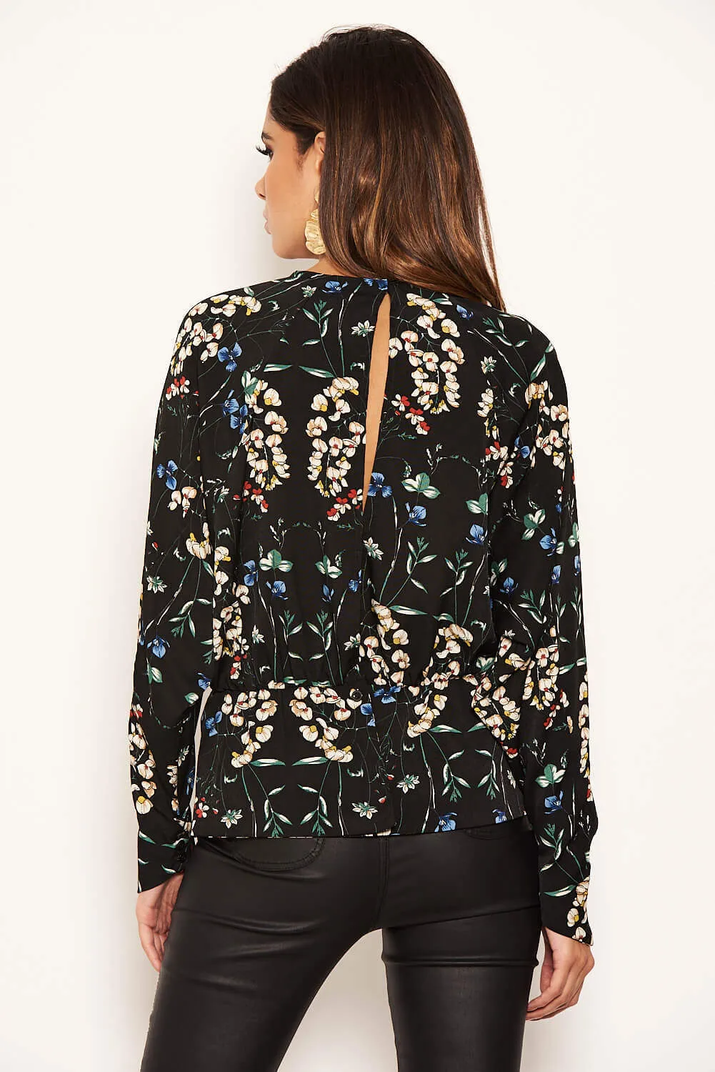 Black Floral Back Split Top sold by AX Paris product image thumbnail 5