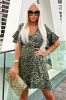 Khaki Leopard Print Full Wrap Mini Dress sold by AX Paris