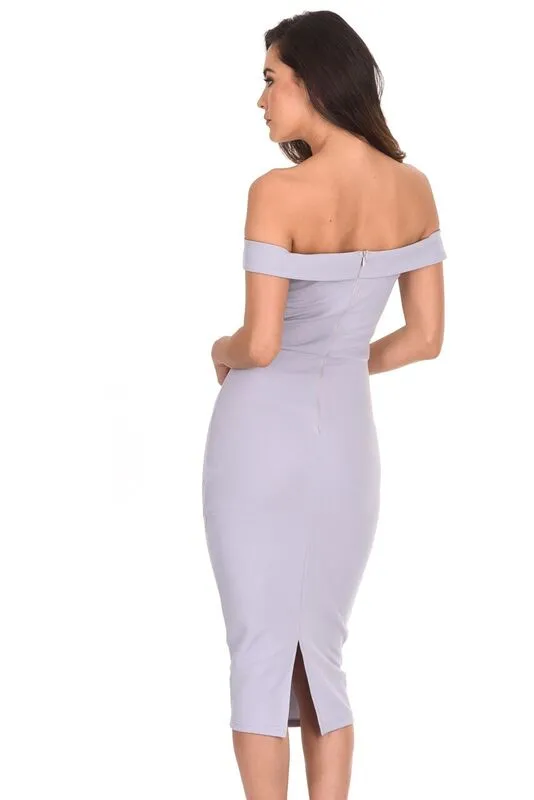Silver Bardot Bodycon Dress sold by AX Paris product image thumbnail 3