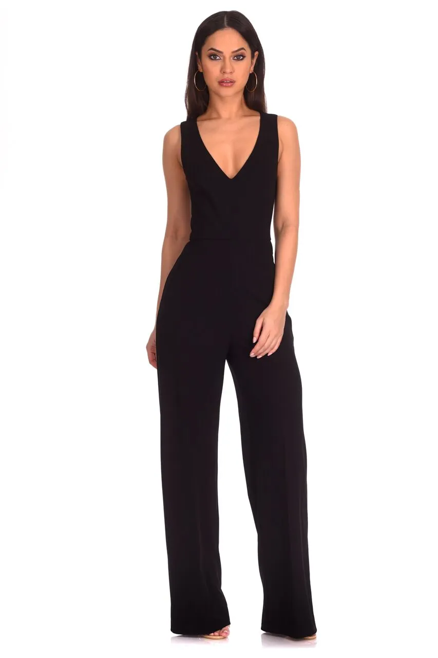 Black V Neck Jumpsuit sold by AX Paris product image thumbnail 2