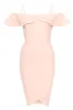 Pink Bodycon Midi Dress Featuring A Bardot Frill sold by AX Paris