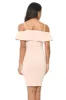 Pink Bodycon Midi Dress Featuring A Bardot Frill sold by AX Paris