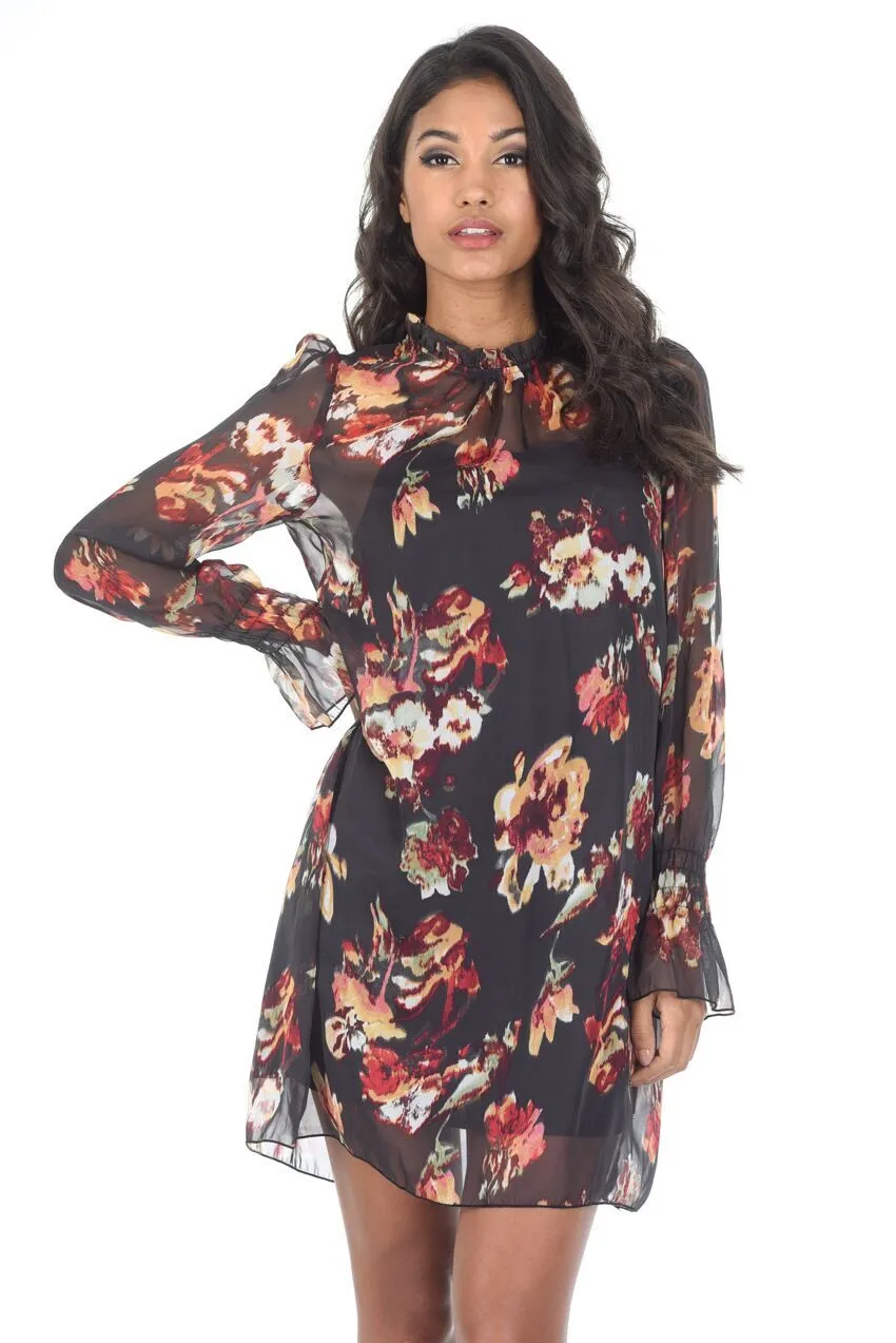 Black High Neck Frilled Dress sold by AX Paris product image thumbnail 2