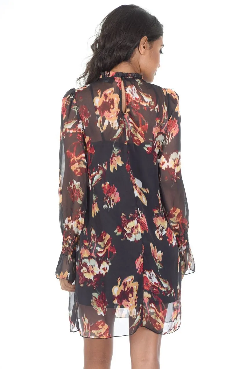 Black High Neck Frilled Dress sold by AX Paris product image thumbnail 3