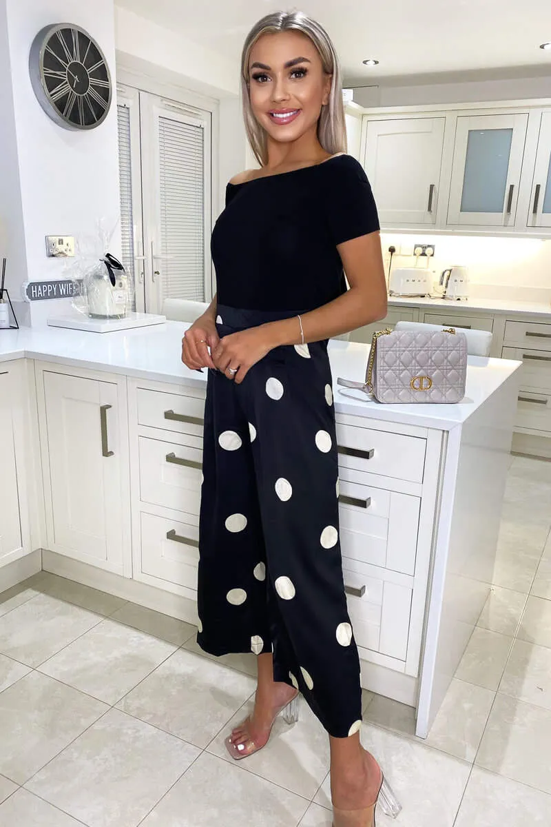 Black And Stone Polka Dot 2 in 1 Jumpsuit sold by AX Paris product image thumbnail 4