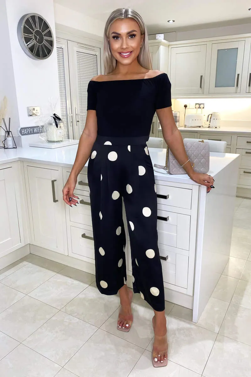 Black And Stone Polka Dot 2 in 1 Jumpsuit sold by AX Paris product image thumbnail 2