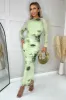 Lime Printed Mesh Overlay Long Sleeve Bodycon Midi Dress sold by AX Paris